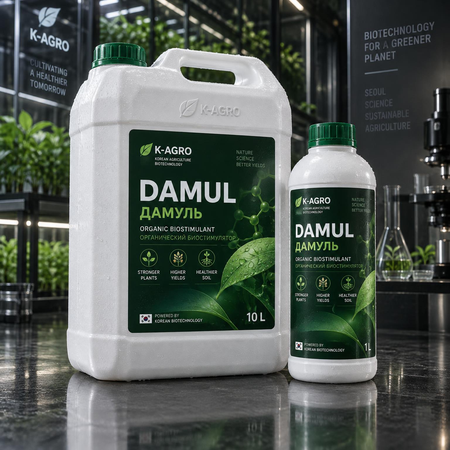 DAMUL 10 liter canister and 1 liter bottle